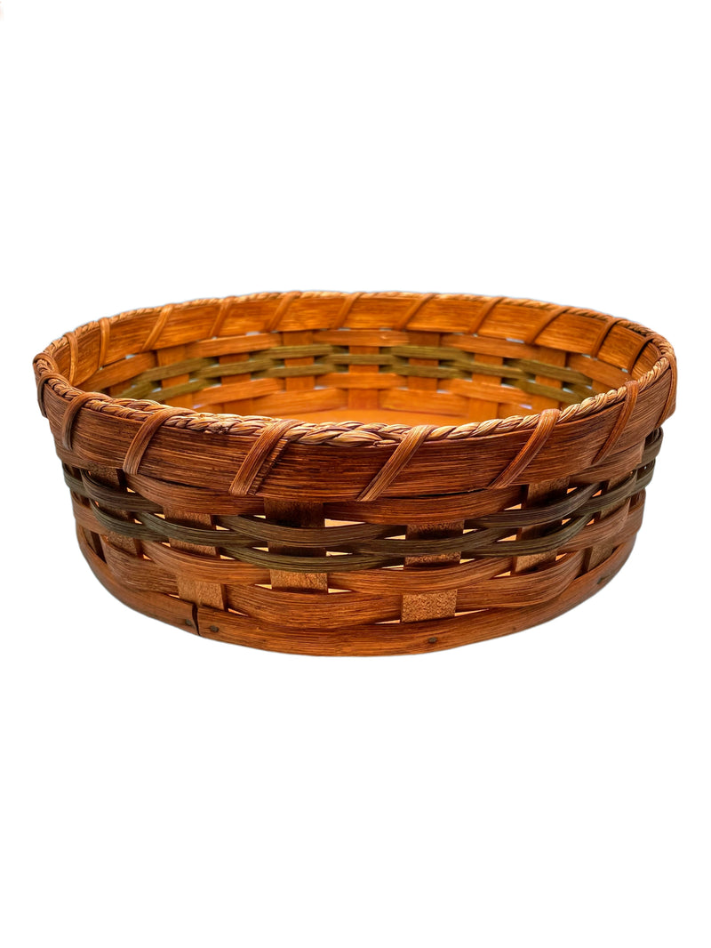Hand-Woven Reed Basket with Lazy Susan