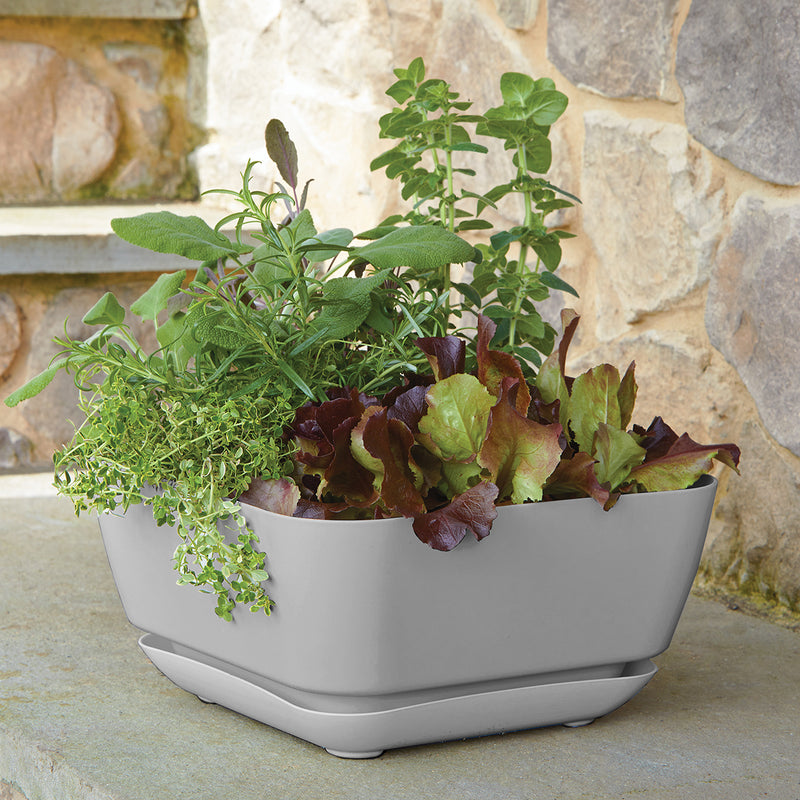 Large Garden Planters are made with recycled materials in a durable white resin finish From Harvest Array