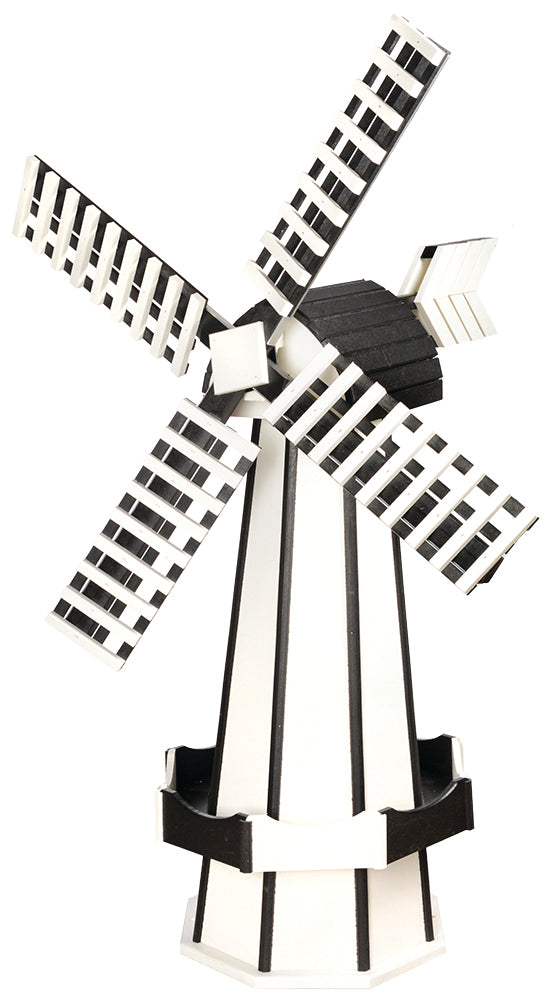 White and Black Large Poly Windmill Sold at Harvest Array