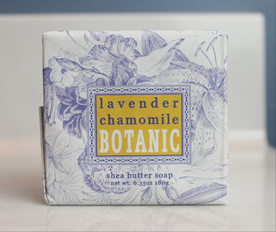 Lavender chamomile 6 ounce bar of soap.