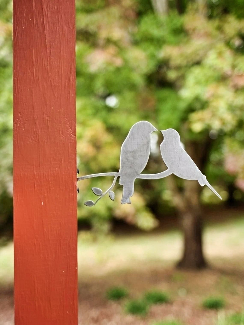 Love Birds Metal Statues attached to your Desk From Harvest Array