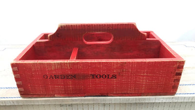 Red Garden Tool Box from Reclaimed Wooden Pallets