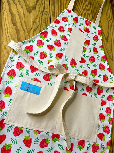 Maggie Strawberry Print Apron