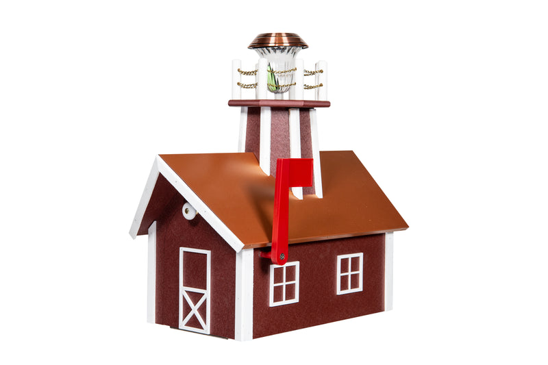 Cherrywood Deluxe Poly Mailboxes with Lighthouse and Penny copper roof