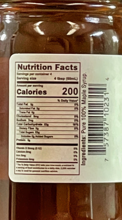 Annie's Kitchen Pure Maple Syrup Nutritional Facts