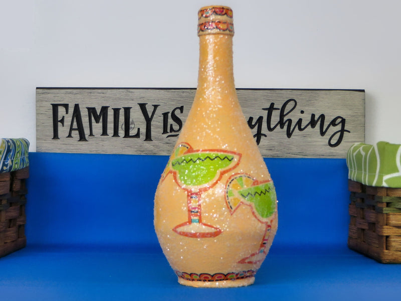 Hand painted Margarita bottle from Harvest Array
