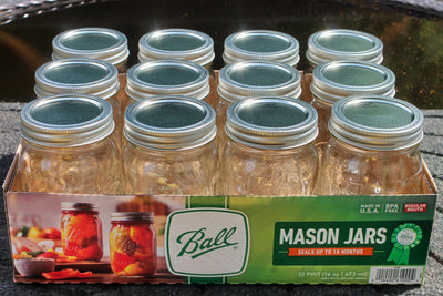 Top view of a case of Mason Canning Jars - Regular 16 oz. (Pint) Ball
