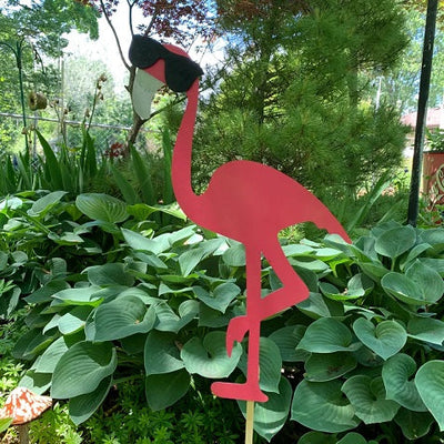 Matte Finish on Groovy Flamingo Garden Stake.