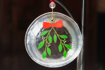 Mistletoe glass ornament and suncatcher