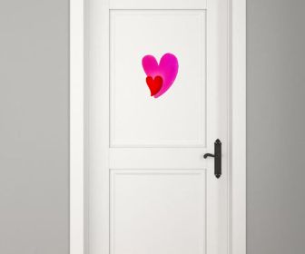 Modern Heart Duo Door Hanger on Bedroom Door