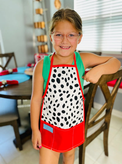 Mommy & Me Apron Set - Dalmatian Print with the Daughter