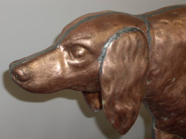 Close up of the detail of the Dog Weathervane 