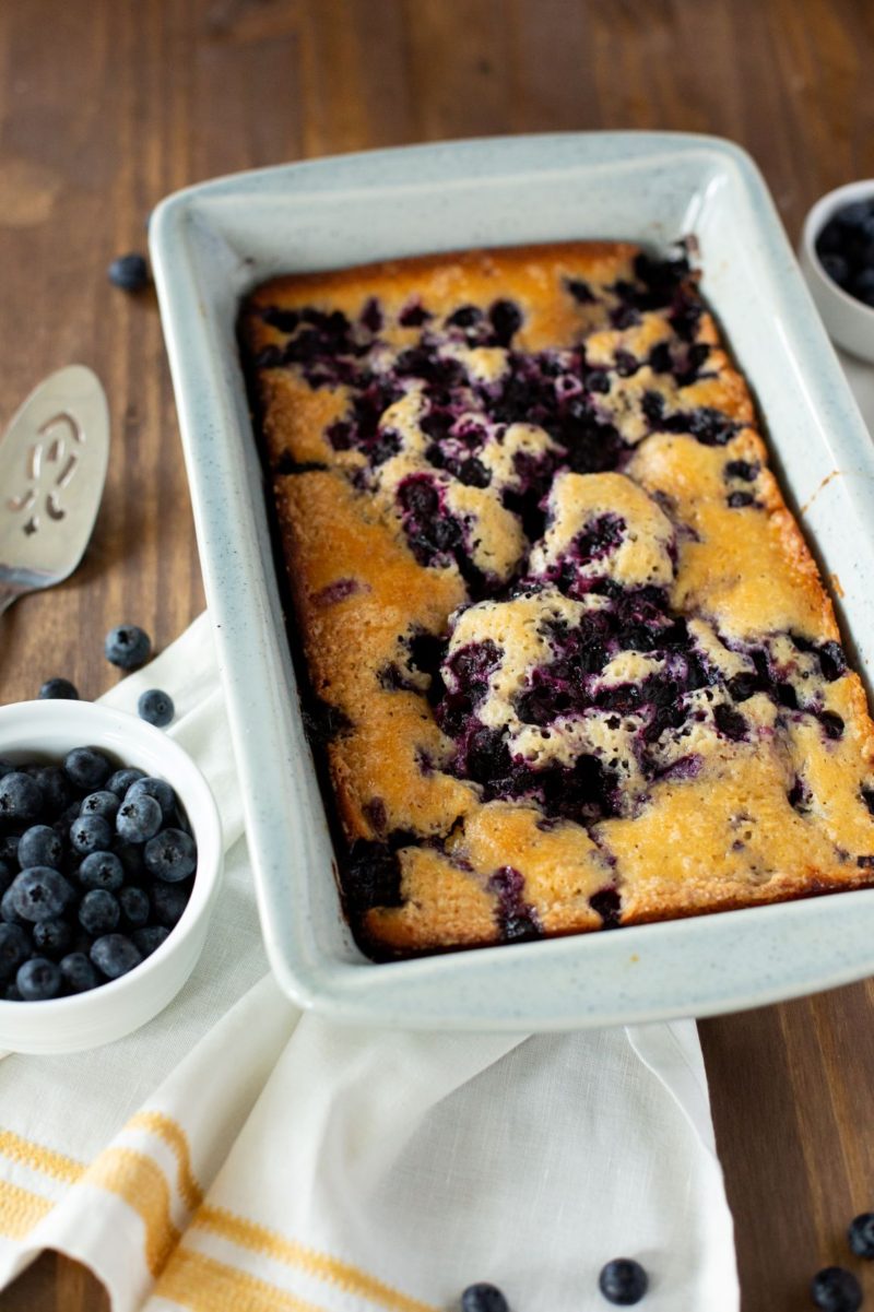 Blueberry Cobbler fresh out of the oven.