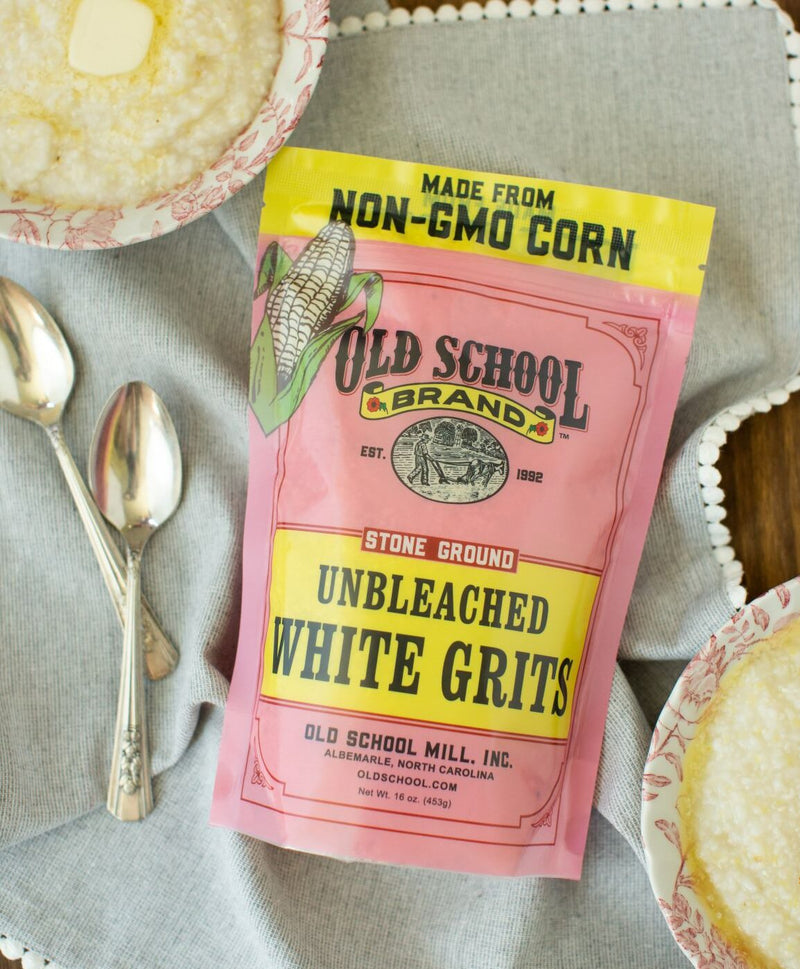 Non-GMO Stone Ground Unbleached White Grits 16oz. Gluten Free on Harvest Array