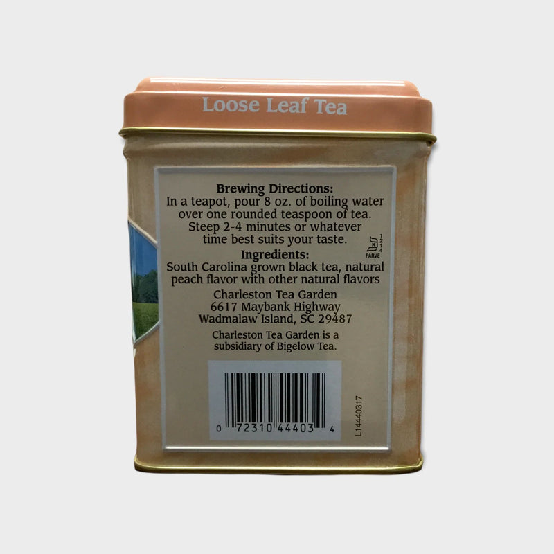 Charleston Tea Garden Peach Tea Tin Label