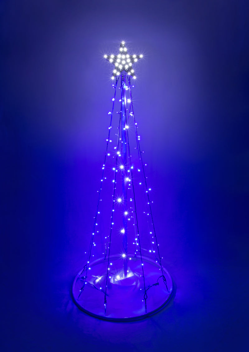 LED Lighted Pine Tree of Pennsylvania - Blue Tree Lights with a White Star