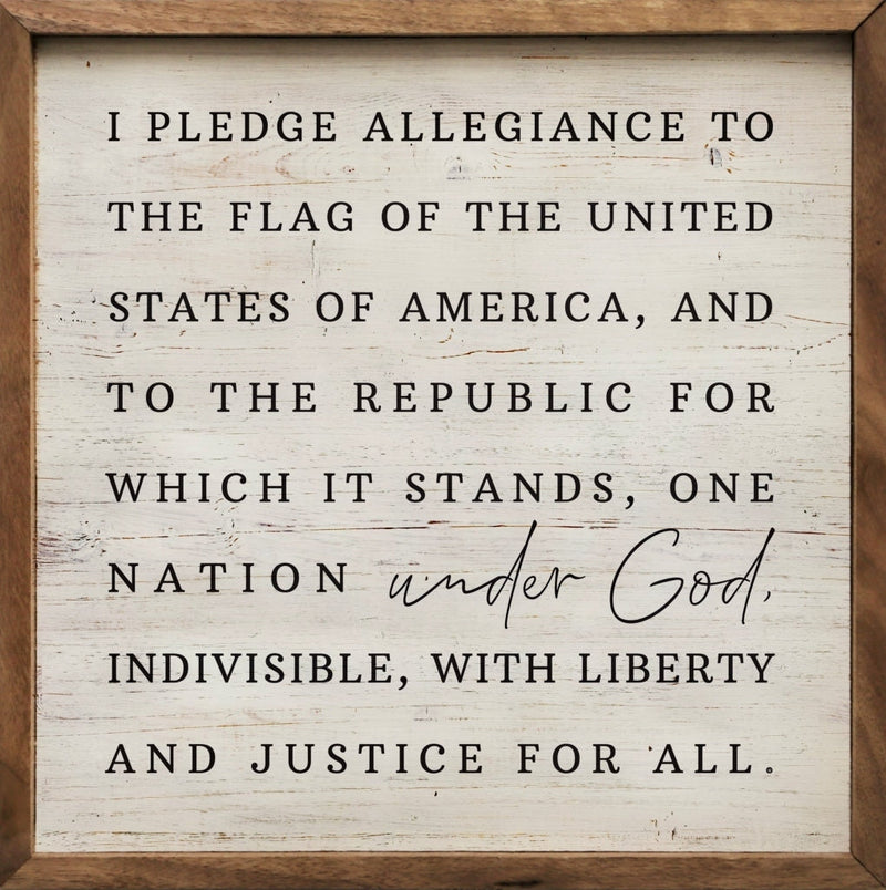 Pledge of Allegiance - Large Framed Sign