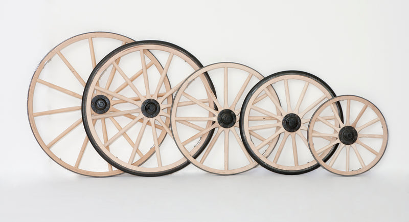 Sealed Bearing Pony or Display Cart Wheel - Rubber Wheels come in 36", 32", 28", 24" and 20" sizes.