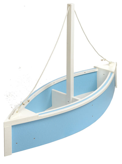 Powder Blue and White Poly Boat Planters