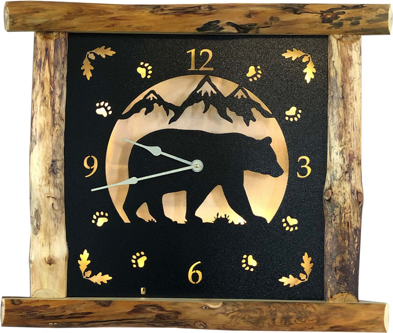 Square Clock with a Bear Face From Harvest Array