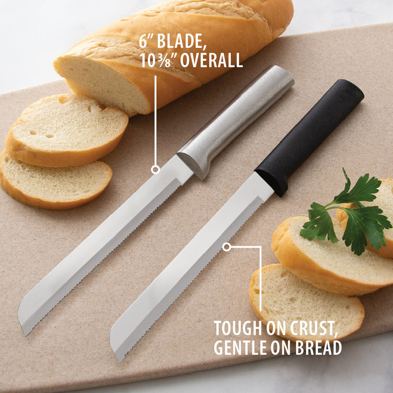 Rada 6" Bread knife Black and Silver Handle from Harvest Array