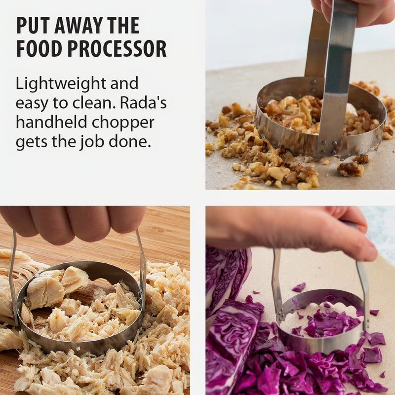 The Rada Food Chopper can replace your food processor. Serrated Blade
