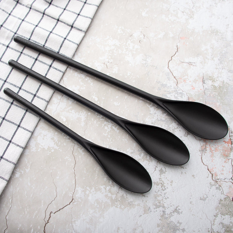 Rada Set of 3 Mixing Spoons are tough like wooden spoons but are made of BPA-free polypropylene