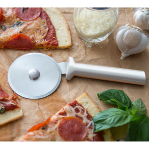 Silver Rada Pizza Cutter great for herbs and other items besides just pizza.  From Harvest Array