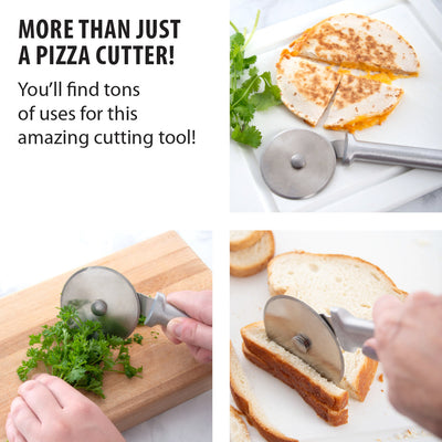Rada Pizza Cutter is great for sandwiches, quesadillas. and parsley.  From Harvest Array.