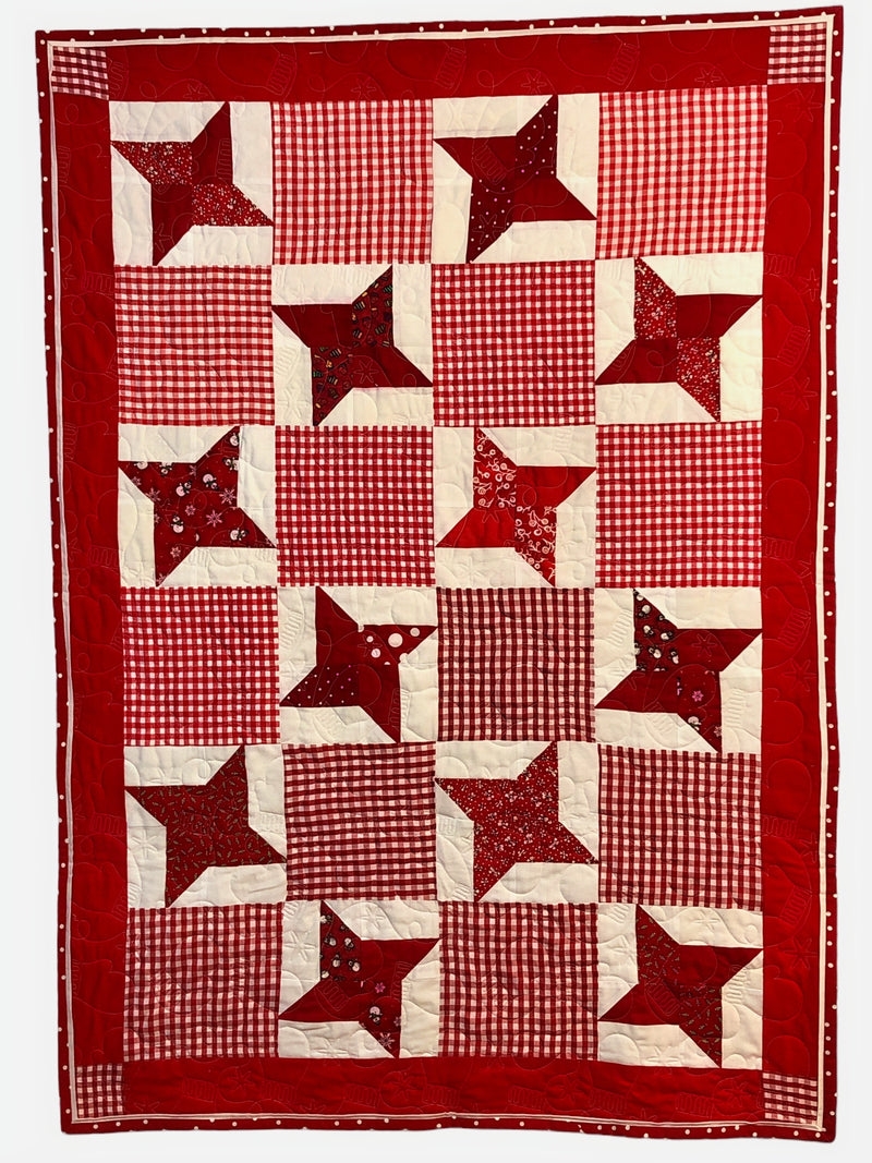 Christmas Red Friendship Quilt Small Throw