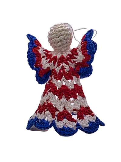 Red White and Blue Handmade Crocheted Angel