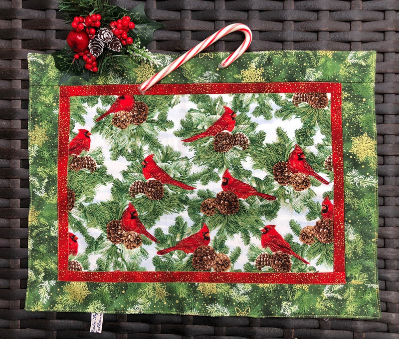 Cardinals and Bright Christmas Ornaments Christmas Placemats