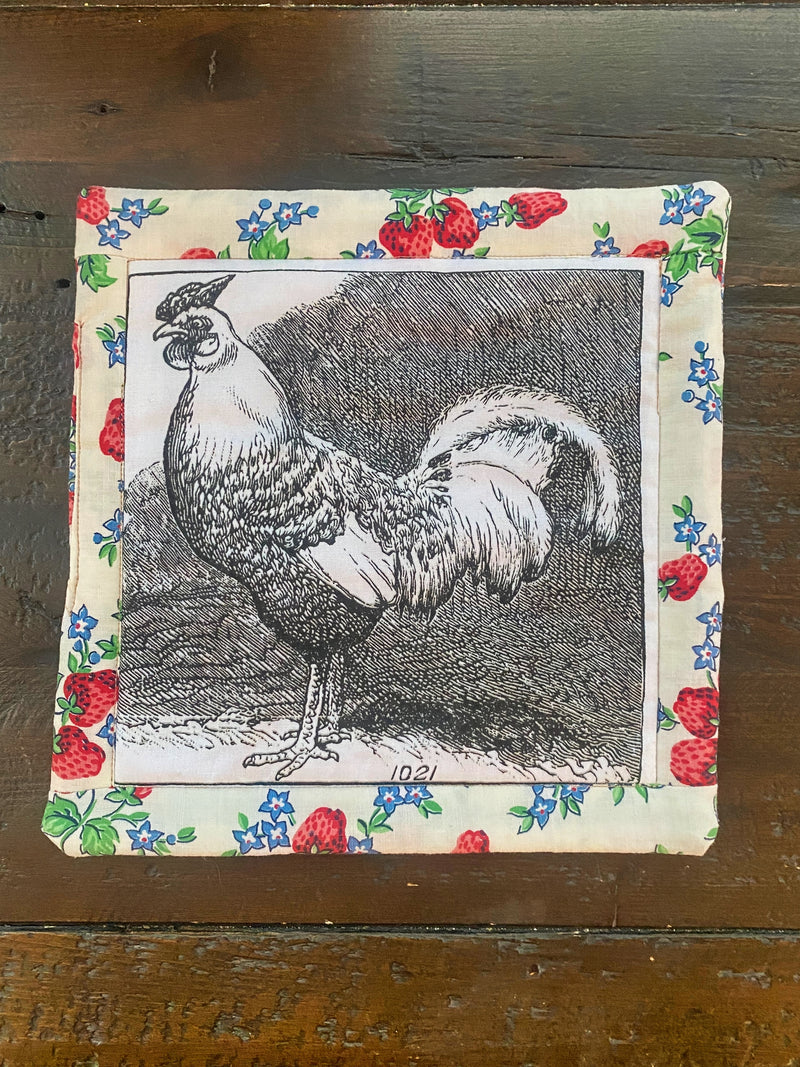 Vintage Rooster Print Potholder for harvestarray.com