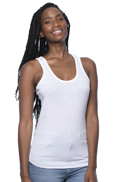 Women's Tri-blend Racerback Tank Top in White From Harvest Array