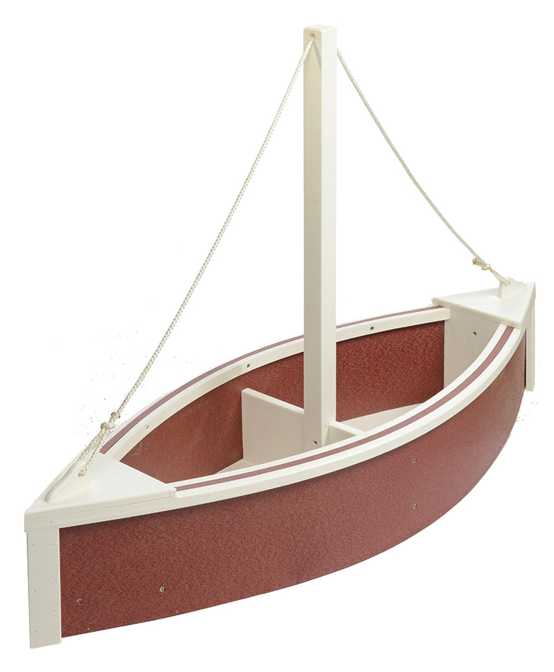 Cherrywood and White Poly Boat Planters