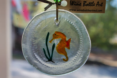 Seahorse Glass Ornament