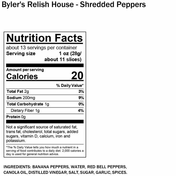 Nutritional facts for Byler&
