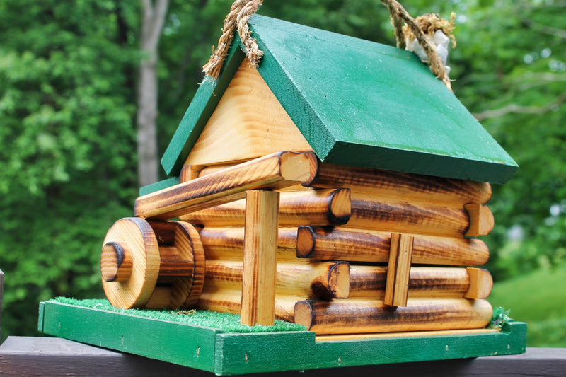 View of the water wheel on the Grist Mill Birdhouse.