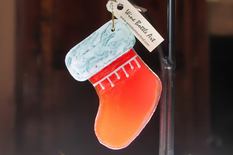 Silver Christmas Stocking Ornaments and Suncatchers