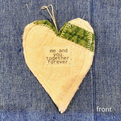 Small Quilt Heart Hanging, Me and you together forever
