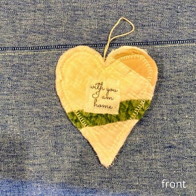 Small Quilt Heart Hanging, with you, I am home front