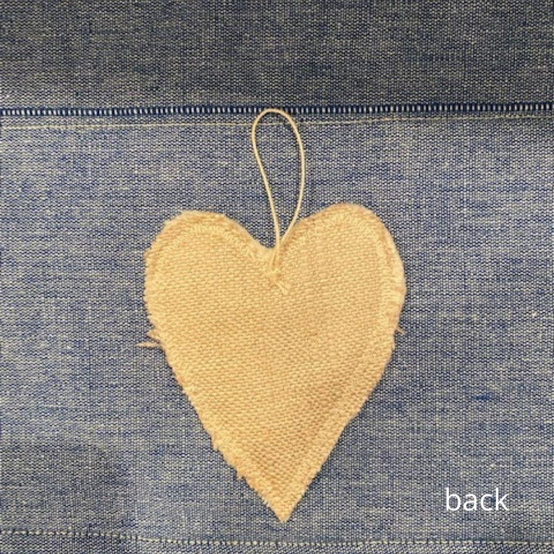 Plain back of Small Quilt Heart Hanging, me and you together forever.