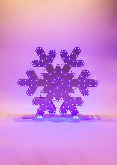 LED Lighted Snowflake in the daylight