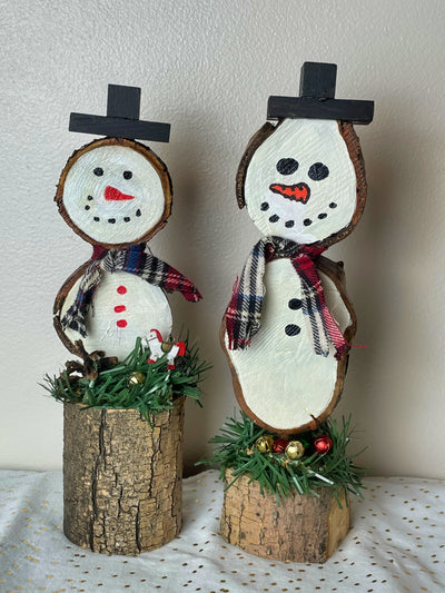 Wooden Snow People