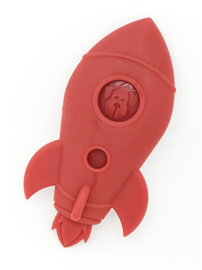 Ultra Durable Nylon Dog Chew Toys for Aggressive Chewers. Pup in Rocket Ship Shaped Toy