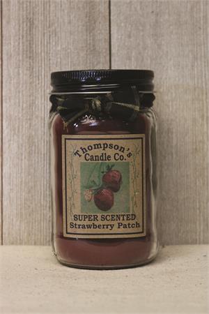 Strawberry Patch Mason Jar Super Scented Candles 12oz.