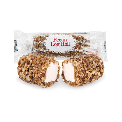 Stuckey's Pecan Log Roll with Maraschino cherries in the nougat, now available at harvestarray.com