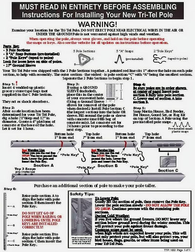 Manual for the Telescoping Bat House Pole with Ground Socket and Adapter