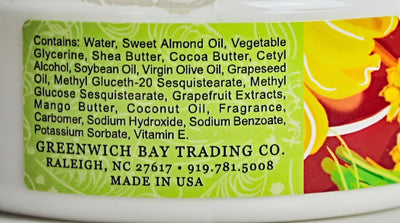 Tahiti Body Butter ingredients