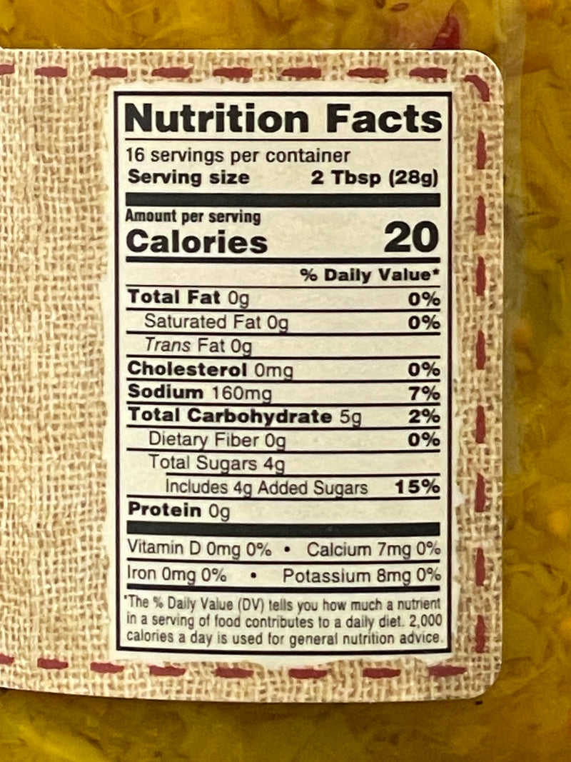 The Dutch Kettle Amish Home Style Mild Chow Chow Nutrition Facts Harvest Array